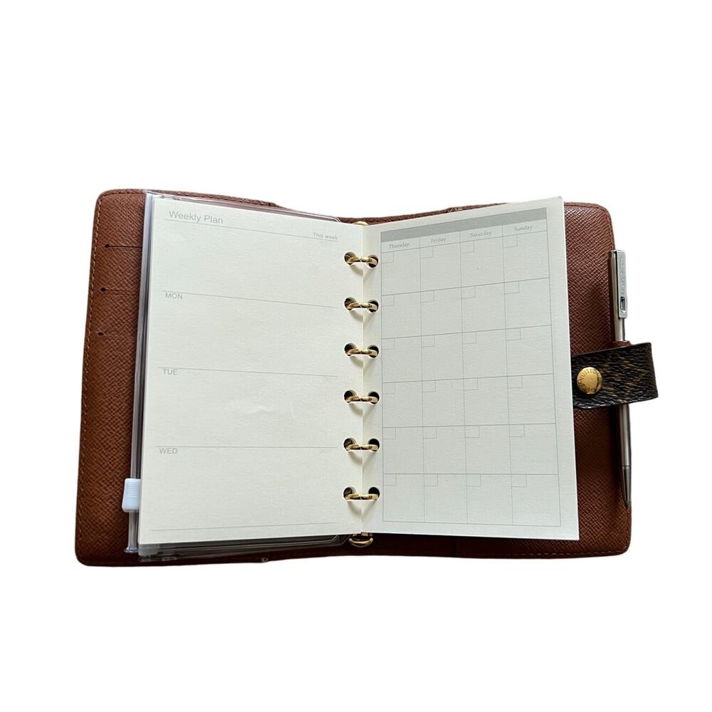 Fits Louis Vuitton PM Agenda Planner Monthly Wkly Refill Paper Mini Pencil Pouch - Picture 2 of 3